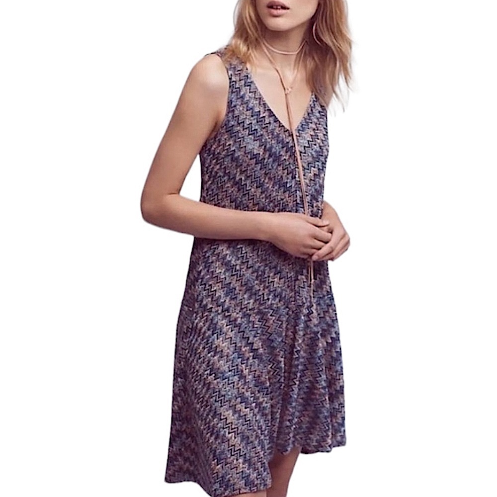 Anthropologie Maeve Westwater Knit V-Neck Dress, size XS